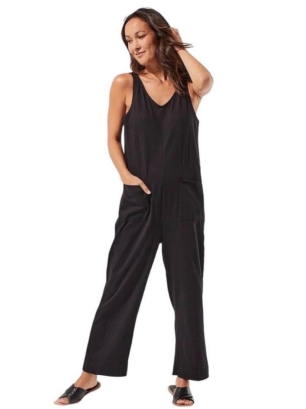 PACT Organic Cotton All Ease Jumpsuit Black medium